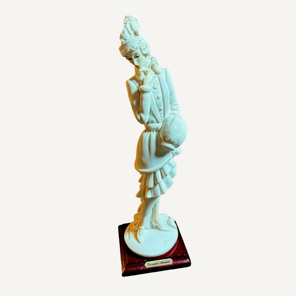 Giuseppe Armani Other - Giuseppe Armani Figurine Lady with Muff 11" White Vintage Art Deco Statue Money